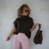 Naava Pailletten Sweater Brown *