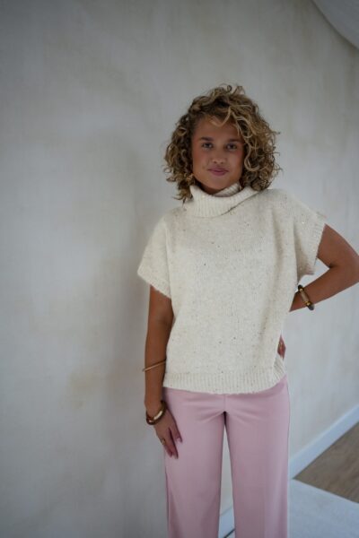 Naava Pailletten Sweater Beige . - Afbeelding 3
