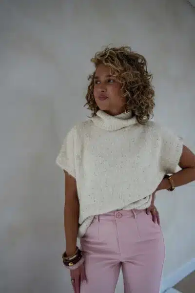 Naava Pailletten Sweater Beige .