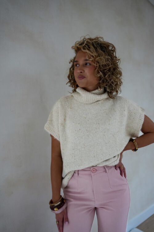Naava Pailletten Sweater Beige .