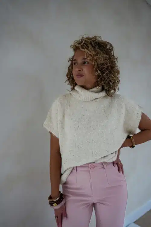 Naava Pailletten Sweater Beige .