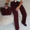 Lore Wide Leg Jeans Bordeaux