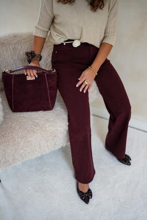Lore Wide Leg Jeans Bordeaux