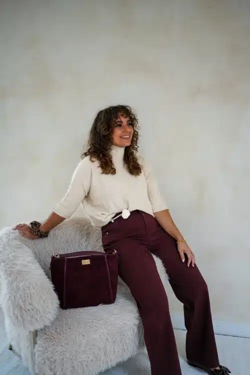 Alternative view of Lore Wide Leg Jeans Bordeaux
