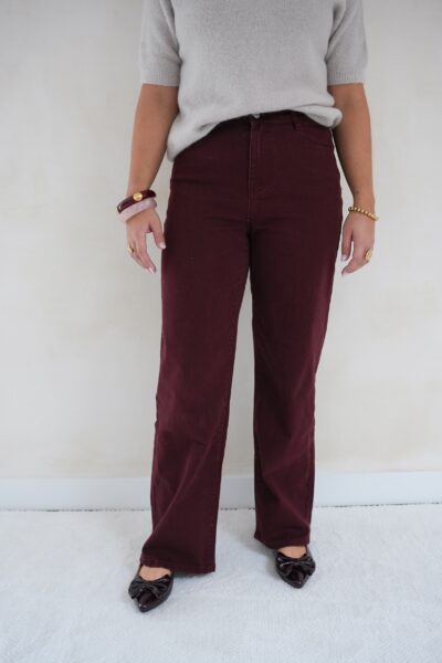 Lore Wide Leg Jeans Bordeaux - Afbeelding 3
