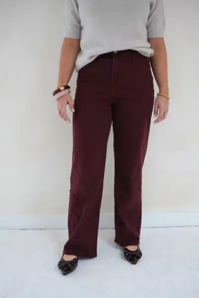 Lore Wide Leg Jeans Bordeaux - Afbeelding 3