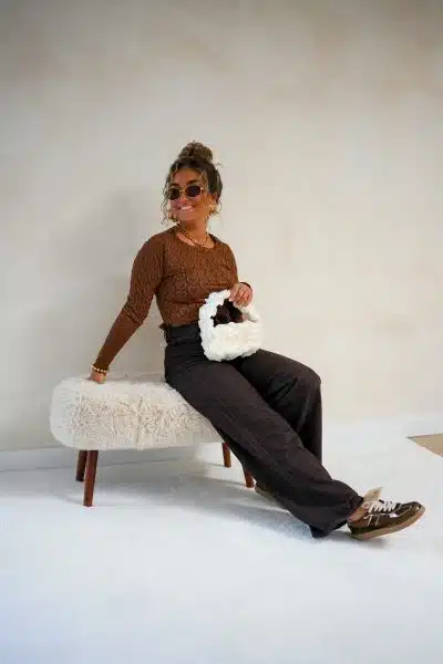 Nola Heart Top Brown - Afbeelding 8