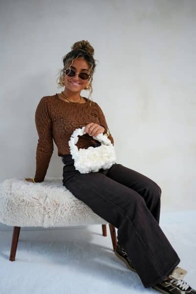 Nola Heart Top Brown - Afbeelding 3