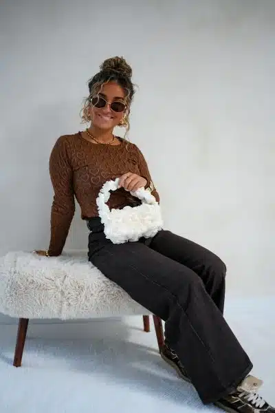 Nola Heart Top Brown - Afbeelding 3