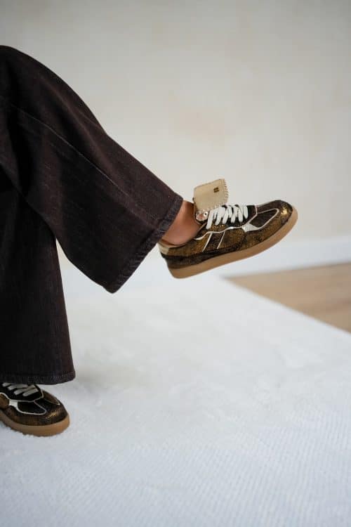 Babouche Ira Sneakers Dark Brown Gold