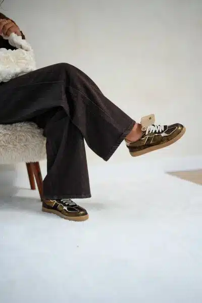 Babouche Ira Sneakers Dark Brown Gold - Afbeelding 3
