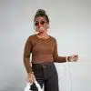 Nola Heart Top Brown