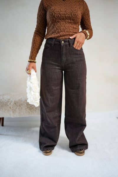 Britt Wide Leg Jeans Brown