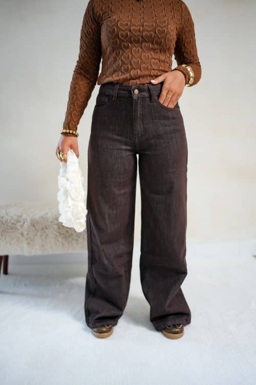 Britt Wide Leg Jeans Brown