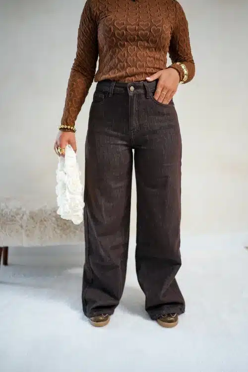 Britt Wide Leg Jeans Brown