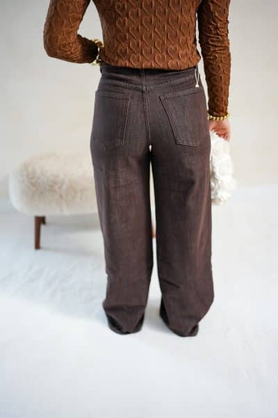 Britt Wide Leg Jeans Brown - Afbeelding 2