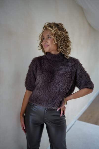Furry Sweater Brown * - Afbeelding 3