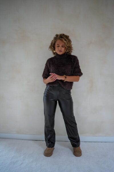 Maud Leatherlook Pants Brown 0311-2 - Afbeelding 4