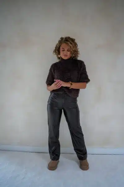 Maud Leatherlook Pants Brown 0311-2 - Afbeelding 4