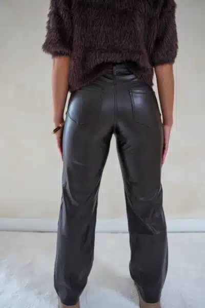 Maud Leatherlook Pants Brown 0311-2 - Afbeelding 2