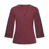 Mi Piace Travel Stripe Top Burgundy