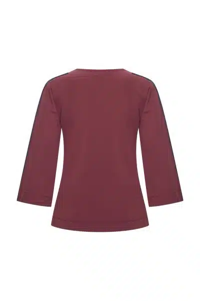 Mi Piace Travel Stripe Top Burgundy - Afbeelding 2