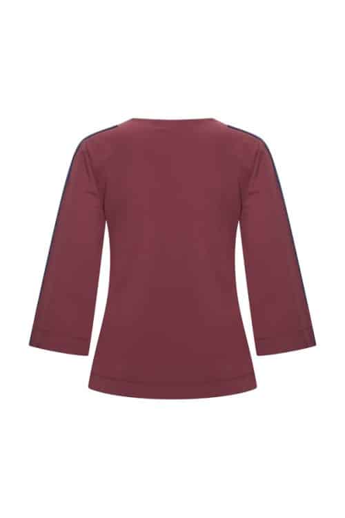 Alternative view of Mi Piace Travel Stripe Top Burgundy