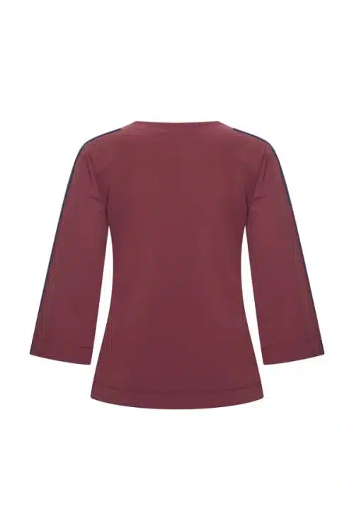 Alternative view of Mi Piace Travel Stripe Top Burgundy
