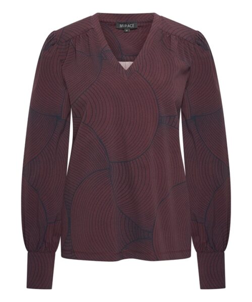 Mi Piace Travel Tara Longsleeve Burgundy Circle