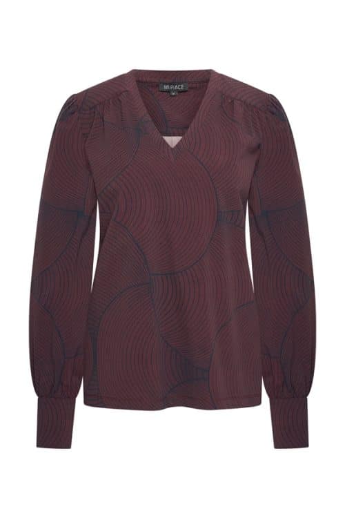 Mi Piace Travel Tara Longsleeve Burgundy Circle