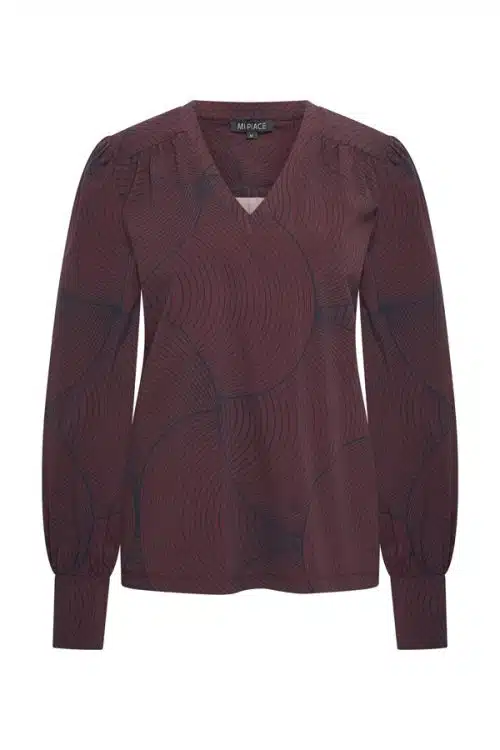 Mi Piace Travel Tara Longsleeve Burgundy Circle