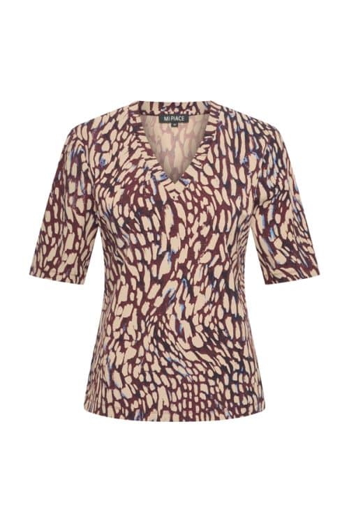 Mi Piace Travel V Top Abstracte Burgundy