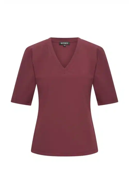 Mi Piace Travel Lois V Top Burgundy