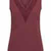 Mi Piace Travel V Lace Top Burgundy
