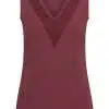 Mi Piace Travel V Lace Top Burgundy