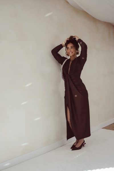 Perfect Long Dress Brown - Afbeelding 5