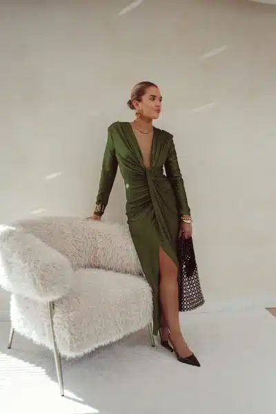 Perfect Long Dress Khaki - Afbeelding 4