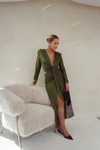Perfect Long Dress Khaki - Afbeelding 5
