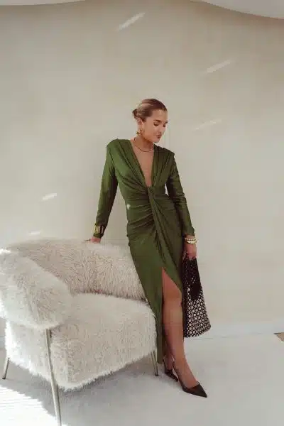 Perfect Long Dress Khaki - Afbeelding 5