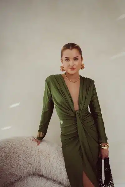 Perfect Long Dress Khaki - Afbeelding 3