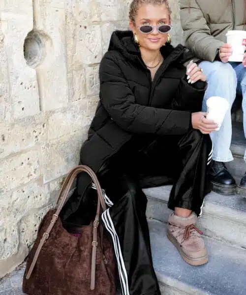 // Long Puffer Coat Black