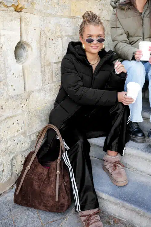 // Long Puffer Coat Black