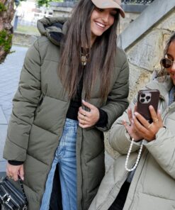 // Long Puffer Coat Khaki