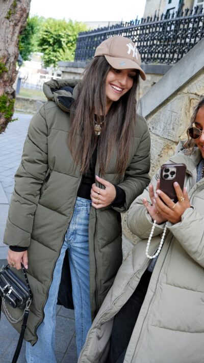 // Long Puffer Coat Khaki