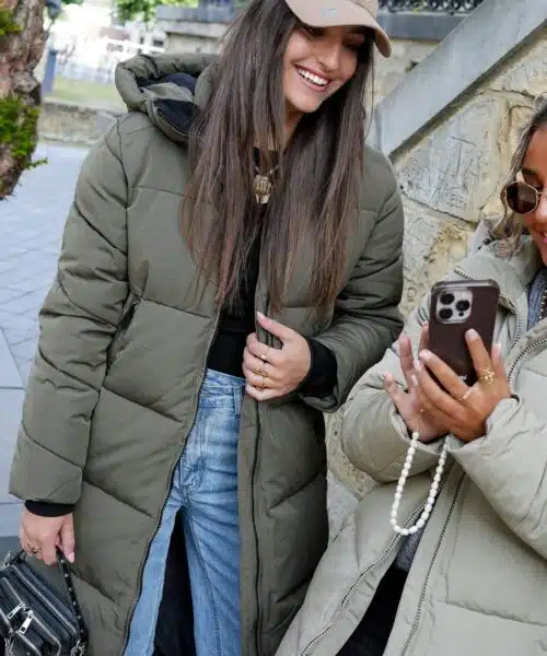 // Long Puffer Coat Khaki