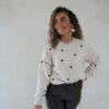 Brown Hearts Sweater Beige -