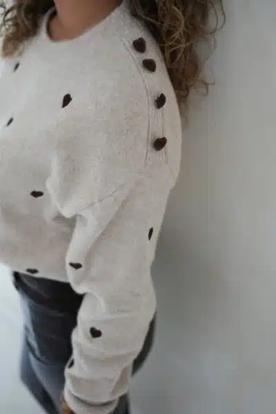 Brown Hearts Sweater Beige - - Afbeelding 8