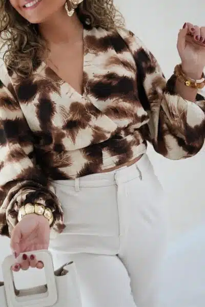 Bodine Blouse Brown - - Afbeelding 2