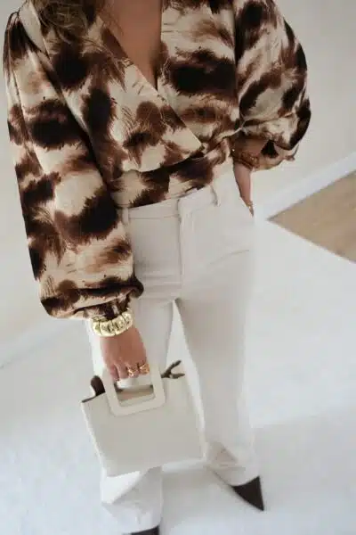 Bodine Blouse Brown - - Afbeelding 4