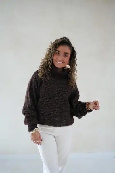 Lucie Lurex Sweater Choco - - Afbeelding 7